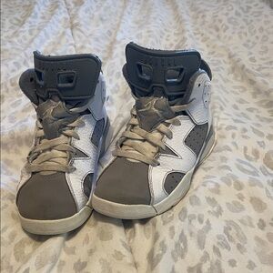 Nike Air Jordan Kids Gray and White High-Top Sneakers